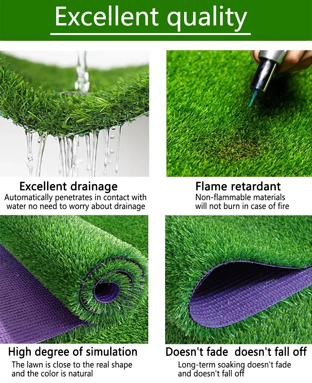 Automatic Drainage Soft and Comfortable Artificial Plant Grass High-Quality Simulation Artificial Soccer Turf